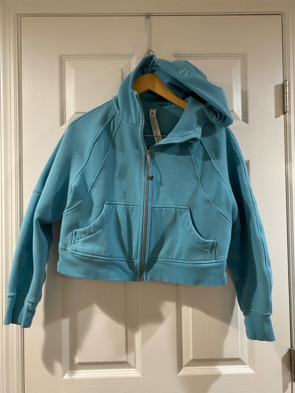 Lululemon Athletica Light Blue Cropped Scuba Full Zip Hoodie - Size XS/S